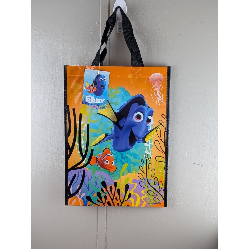 Disney Pixar Finding Dory Reusable Tote Bag Nemo Marlin Orange Shopping Bag NWT